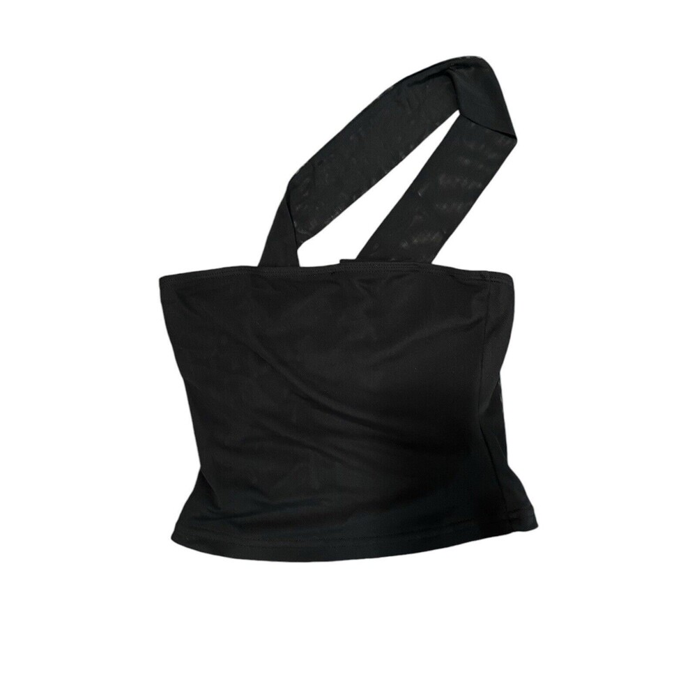 Cider Together For(never) Cropped Mesh Scarf Black Top XXS - Picture 2 of 4